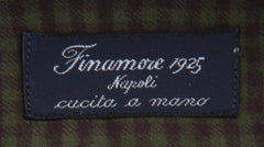 $450 Finamore Napoli Dark Green Cotton Shirt - Slim - (FN1272411) - Parent