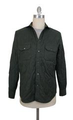 $800 Finamore Napoli Dark Green Cotton Overshirt - - L US/L EU - (IS4292612)