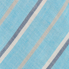Finamore Napoli Light Blue Striped Silk Tie (1354)