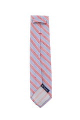 Finamore Napoli Multi-Colored Striped Linen Blend Tie (1308)