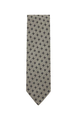 $195 Finamore Napoli Beige Fancy Silk Tie - x - (FN107263)