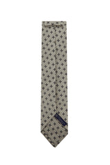 $195 Finamore Napoli Beige Fancy Silk Tie - x - (FN107263)