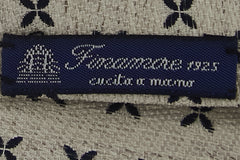 $195 Finamore Napoli Beige Fancy Silk Tie - x - (FN107263)