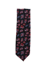 Finamore Napoli Black Paisley Silk Tie (1346)
