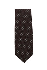 Finamore Napoli Brown Geometric Silk Tie (1327)