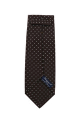 Finamore Napoli Brown Geometric Silk Tie (1327)