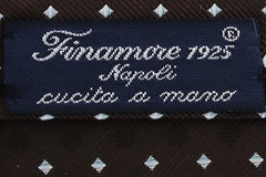 Finamore Napoli Brown Geometric Silk Tie (1327)