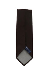 Finamore Napoli Brown Solid Silk Tie (1326)