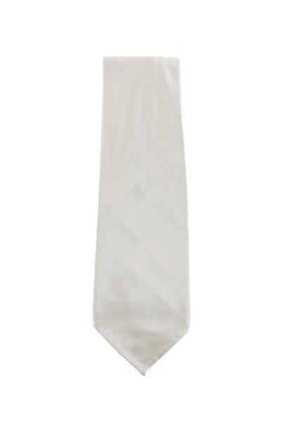 Finamore Napoli Cream Solid Silk Tie (1349)