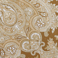 Finamore Napoli Caramel Brown Paisley Silk Tie (1335)
