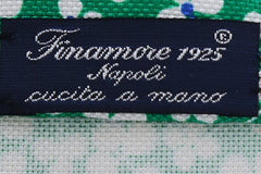 Finamore Napoli Green Foulard Silk Tie (1749)
