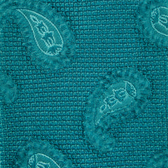 $195 Finamore Napoli Blue Paisley Silk Tie - x - (FN107261)