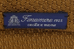 $195 Finamore Napoli Light Brown Solid Silk Tie - x - (FN107269)