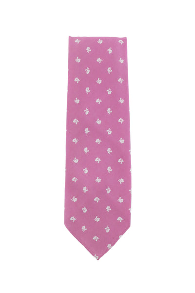 Finamore Napoli Pink Floral Silk Tie (1296)