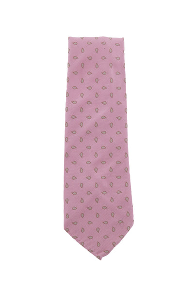 Finamore Napoli Pink Paisley Silk Tie (1306)