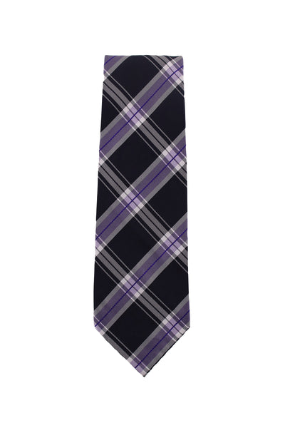 Finamore Napoli Purple Window Pane Silk Tie (1315)