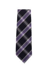 Finamore Napoli Purple Window Pane Silk Tie (1309)