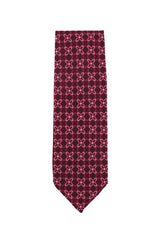 Finamore Napoli Burgundy Red Foulard Silk Tie (1301)
