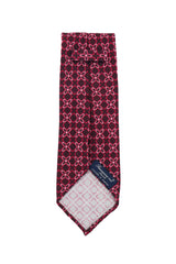 Finamore Napoli Burgundy Red Foulard Silk Tie (1301)