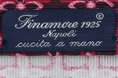Finamore Napoli Burgundy Red Foulard Silk Tie (1301)