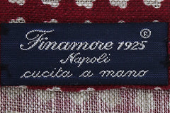 Finamore Napoli Burgundy Red Floral Silk Tie (1299)