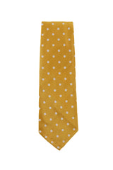 Finamore Napoli Yellow Polka Dot Silk Tie (1339)