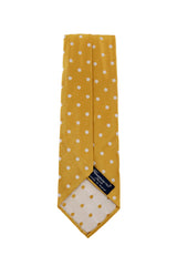 Finamore Napoli Yellow Polka Dot Silk Tie (1339)