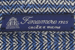 $195 Finamore Napoli Blue Striped Cotton Blend Tie - x - (FN1072610)