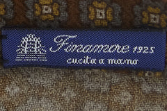 $195 Finamore Napoli Brown Fancy Wool Blend Tie - x - (FN107264)