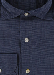 $375 Finamore Napoli Navy Blue Shirt - Extra Slim - (FN222254) - Parent