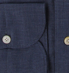 $375 Finamore Napoli Navy Blue Shirt - Extra Slim - (FN222254) - Parent