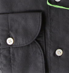 Finamore Napoli Black Solid Cotton Shirt - Extra Slim - (FN512225) - Parent