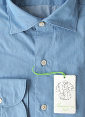 Finamore Napoli Light Blue Cotton Shirt - Extra Slim - (FN512223) - Parent