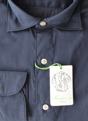 Finamore Napoli Dark Blue Cotton Shirt - Extra Slim - (FN5122215) - Parent