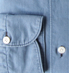 Finamore Napoli Light Blue Cotton Shirt - Extra Slim - (FN512224) - Parent