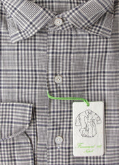 Finamore Napoli Dark Gray Check Shirt - Extra Slim - (FN5122217) - Parent