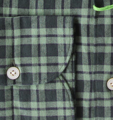 Finamore Napoli Green Check Cotton Shirt - Extra Slim - (FN5122211) - Parent