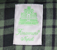 Finamore Napoli Green Check Cotton Shirt - Extra Slim - (FN5122211) - Parent