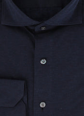 Finamore Napoli Dark Blue Solid Cotton Shirt - Extra Slim - (FN130247) - Parent