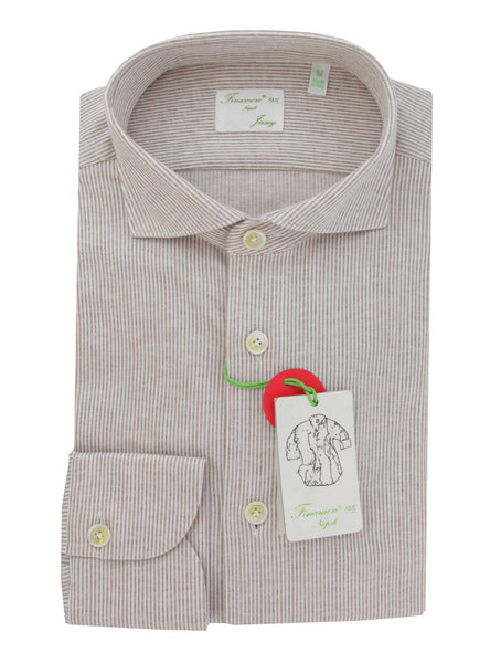 $400 Finamore Napoli Light Brown Shirt - Extra Slim - (FN716241) - Parent