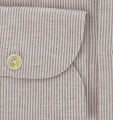 $400 Finamore Napoli Light Brown Shirt - Extra Slim - (FN716241) - Parent