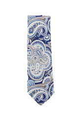 Finamore Napoli Orange Paisley Silk Tie (1358)