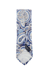 Finamore Napoli Orange Paisley Silk Tie (1358)