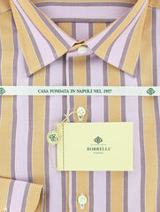 Luigi Borrelli Orange Striped Cotton Shirt - Slim - (GB6168) - Parent
