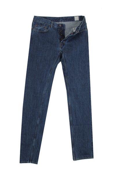 $600 IMjiT 35020 Denim Blue Solid Jeans - Slim - (IM610252) - Parent