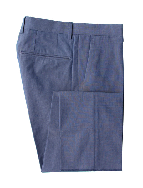 Incotex Blue Solid Cotton Blend Pants - Slim - (INC105224) - Parent