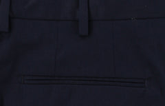 $375 Incotex Navy Blue Solid Cotton Blend Pants - Slim - (IN1024221) - Parent