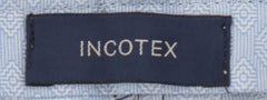 $375 Incotex Navy Blue Solid Cotton Blend Pants - Slim - (IN1024221) - Parent
