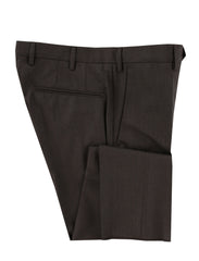 $475 Incotex Brown Solid Wool Pants - Slim - 32/48 - (IN1022244)