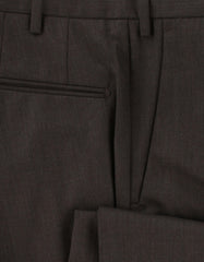 $475 Incotex Brown Solid Wool Pants - Slim - (IN1022244) - Parent